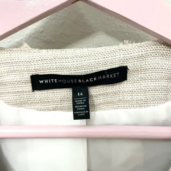 NWT White House Black Market Neutral Tweed Suit Jacket in Size 14 570203071 - Picture 4 of 10